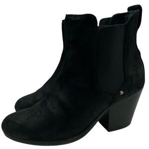 Rag & Bone Womens Shoes Devon Boots Sz 5 Black Leather Ankle Heeled Suede Sleek